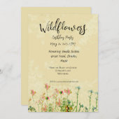Wildflower verjaardagsuitnodiging Antiek achtergro Kaart (Voorkant / Achterkant)