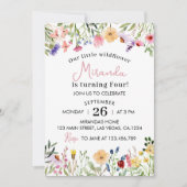 Wildflower verjaardagsuitnodiging elke leeftijd kaart (Voorkant)