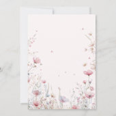Wildflower verjaardagsuitnodiging | Pink Wild One Kaart (Achterkant)