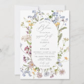 Wildflower Verlovingsfeest Uitnodigen Liefde in Bl Kaart (Voorkant)
