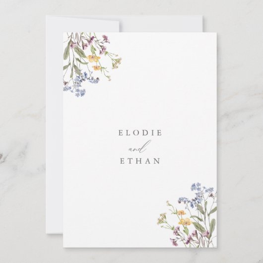 Wildflower Verlovingsfeest Uitnodigen Liefde in Bl Kaart (Achterkant)