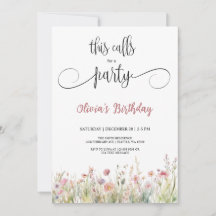 Wildflower verrassing verjaardag uitnodiging