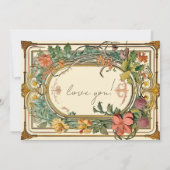 Wildflower Victoriaans  Border Wedd Bridesmade Kaart (Achterkant)