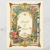 Wildflower Victoriaans  Border Wedding Menu (Achterkant)