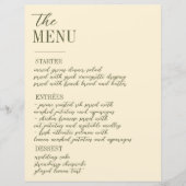 Wildflower Victoriaans  Border Wedding Menu (Voorkant)