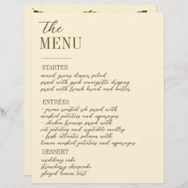 Wildflower Victoriaans  Border Wedding Menu