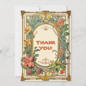 Wildflower Victoriaans  grens bruiloft Bedankkaart (Voorkant)