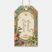 Wildflower Victoriaans  grens bruiloft Cadeaulabel (Voorkant)