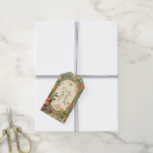Wildflower Victoriaans  grens bruiloft Cadeaulabel