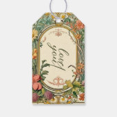 Wildflower Victoriaans  grens bruiloft Cadeaulabel (Achterkant)