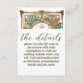 Wildflower Victoriaans  grens bruiloft Informatiekaartje (Voorkant)