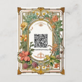 Wildflower Victoriaans  grens bruiloft Informatiekaartje (Achterkant)