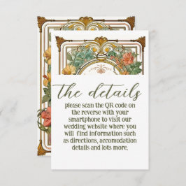 Wildflower Victoriaans  grens bruiloft Informatiekaartje