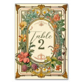 Wildflower Victoriaans  grens bruiloft Kaart (Voorkant)