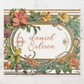 Wildflower Victoriaans  grens bruiloft Likeurfles Etiket (Enkel label)