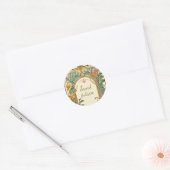 Wildflower Victoriaans  grens bruiloft Ronde Sticker (Envelop)