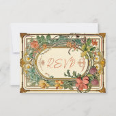 Wildflower Victoriaans  grens bruiloft RSVP Kaartje (Voorkant)
