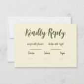 Wildflower Victoriaans  grens bruiloft RSVP Kaartje (Achterkant)