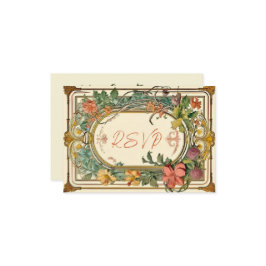 Wildflower Victoriaans  grens bruiloft RSVP Kaartje