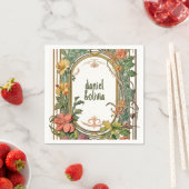 Wildflower Victoriaans  grens bruiloft Servet (Insitu)