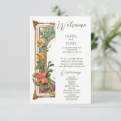 Wildflower Victoriaans  grens Wedding Programma's (Staand voorkant)