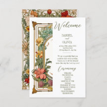 Wildflower Victoriaans  grens Wedding Programma's