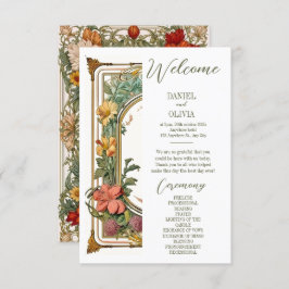 Wildflower Victoriaans  grens Wedding Programma's