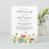 Wildflower Viering van het Leven Begrafenis Kaart (Staand voorkant)