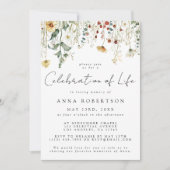 Wildflower Viering van het Leven Begrafenis Kaart (Voorkant)