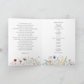 Wildflower Viering van het Leven Foto Begrafenis Programma (Binnen)