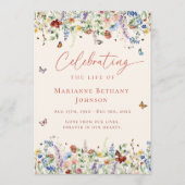 Wildflower Viering van het leven Orde van Service Programmakaart (Voorkant)