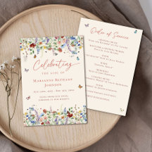 Wildflower Viering van het leven Orde van Service