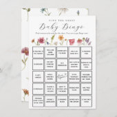 Wildflower Vind de Gast Baby Bingo Game Kaart (Voorkant / Achterkant)