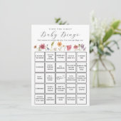 Wildflower Vind de Gast Baby Bingo Game Kaart (Staand voorkant)