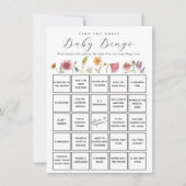 Wildflower Vind de Gast Baby Bingo Game Kaart (Voorkant)