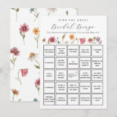 Wildflower Vind de Gast Bridal Bingo Game Kaart (Voorkant / Achterkant)