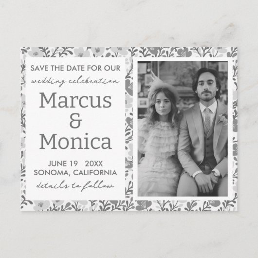 Wildflower Vines Aangepaste foto Opslaan van de da Briefkaart (Voorkant)