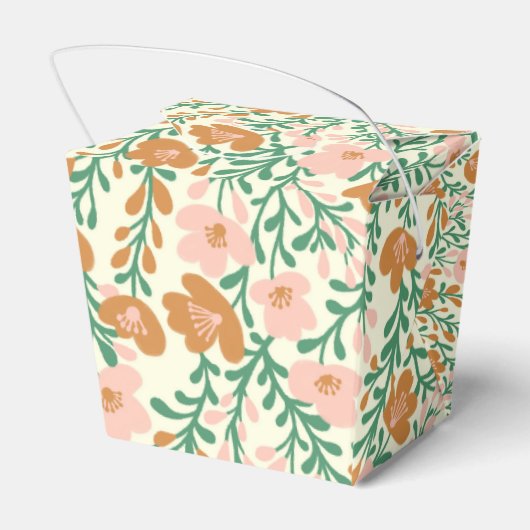 Wildflower Vines Roze Bloemen Floral Elegant Custo Bedankdoosjes (Achterkant)