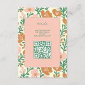 Wildflower Vines Roze Groen Custom WEDDING Informatiekaartje (Voorkant)