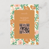 Wildflower Vines Roze Groen Custom WEDDING Informatiekaartje (Voorkant)