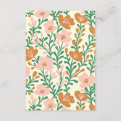 Wildflower Vines Roze Groen Custom WEDDING Informatiekaartje (Achterkant)