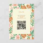 Wildflower Vines Roze Groen Custom WEDDING Informatiekaartje (Voorkant)