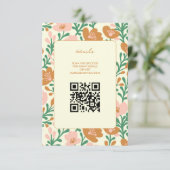 Wildflower Vines Roze Groen Custom WEDDING Informatiekaartje (Staand voorkant)