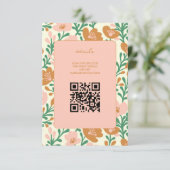 Wildflower Vines Roze Groen Custom WEDDING Informatiekaartje (Staand voorkant)