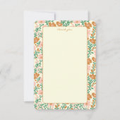 Wildflower Vines Roze Groen Elegant Bloemen Custom Bedankkaart (Voorkant)