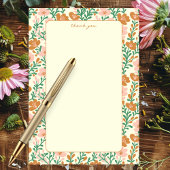 Wildflower Vines Roze Groen Elegant Bloemen Custom Bedankkaart