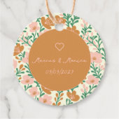 Wildflower Vines Roze Groen Elegant Huwelijk Custo Bedankjes Labels (Voorkant)