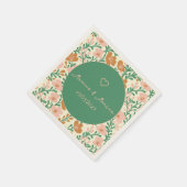 Wildflower Vines Roze Groen Elegant Huwelijk Custo Servet (Hoek)