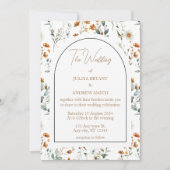 Wildflower vintage bruiloft kaart (Voorkant)