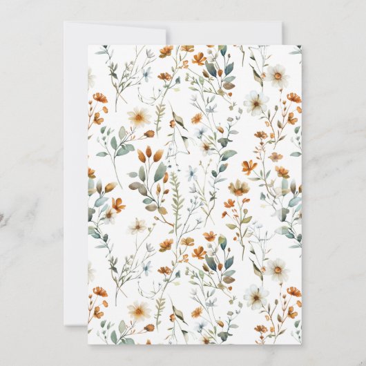 Wildflower vintage bruiloft kaart (Achterkant)